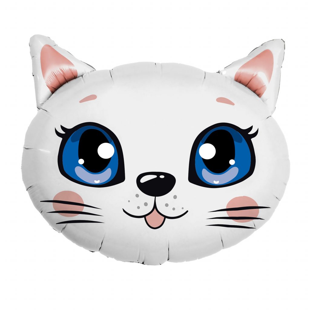 Шар Фигура Белая кошечка 64/56 см / инд.упаковка