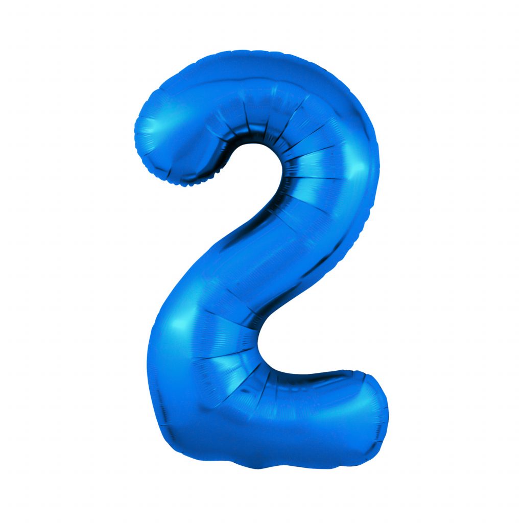 шар надувной Синий цифра 2 Slim /40′-102см