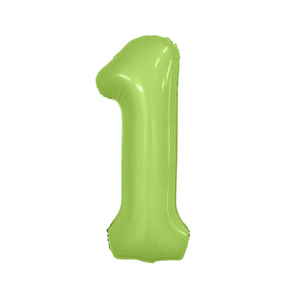 шар надувной Цифра 1 Slim Мистик фисташка