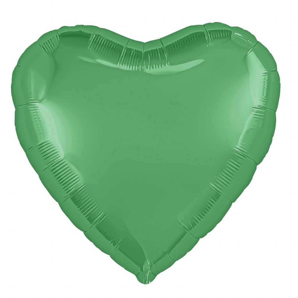 Шар Сердце 19″ / Зеленый мох Бохо