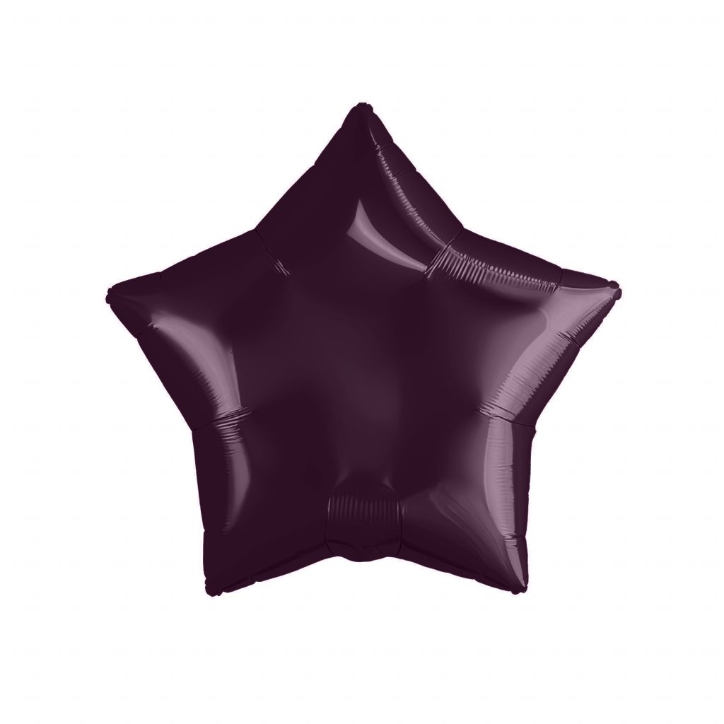 Шар надувной звезда 9″ / 23 см, Темная вишня без клапана, 5 шт.