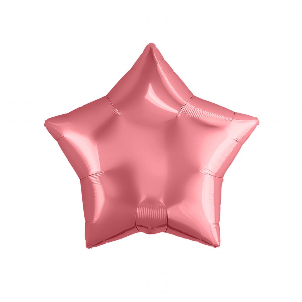 Шар надувной звезда 9″ / 23 см, Кармин без клапана, 5 шт.