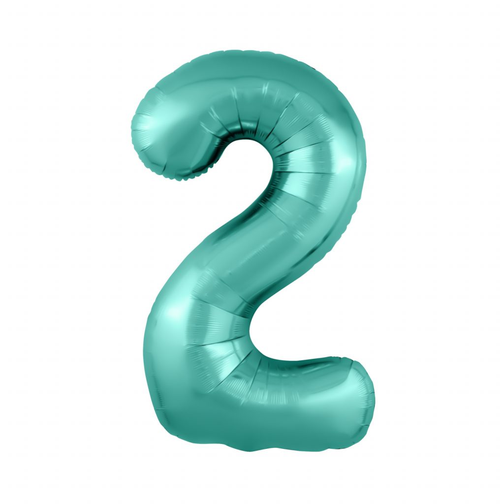 шар надувной Цифра 2 Slim Бискайский зеленый