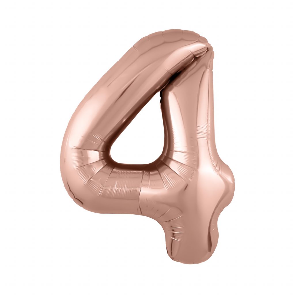 шар надувной Цифра 4 Slim Розовое золото