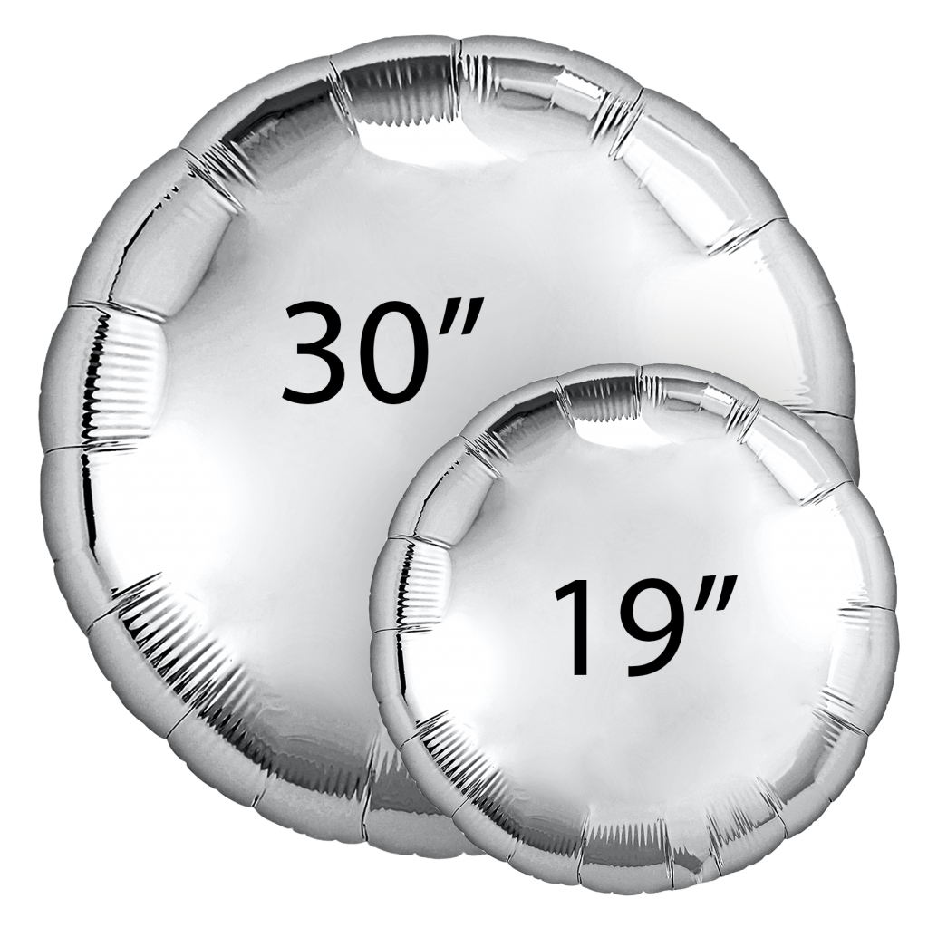 шар надувной круг 30’/ 75 см / серебро