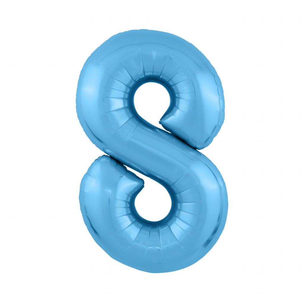 шар надувной Цифра 8 Slim Холодный голубой