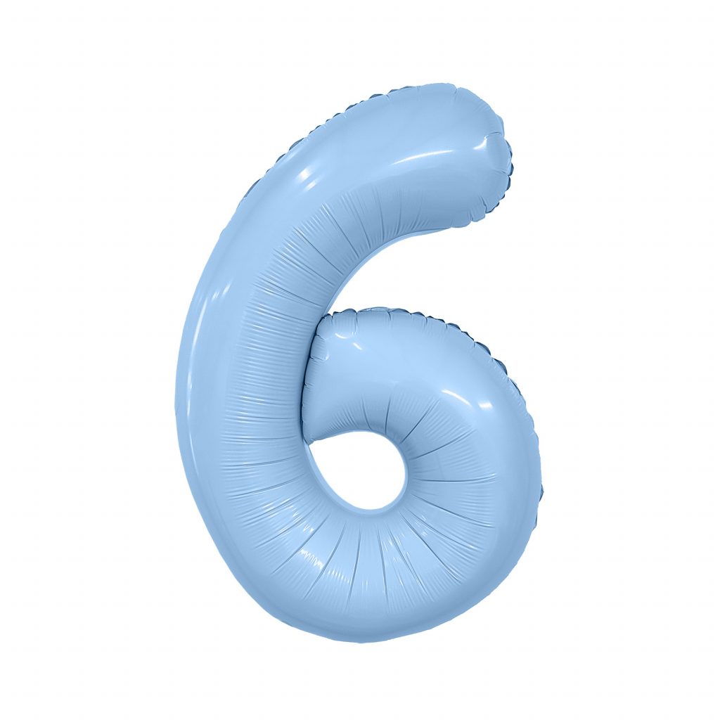 Шар надувной Цифра 6 Slim Небесный