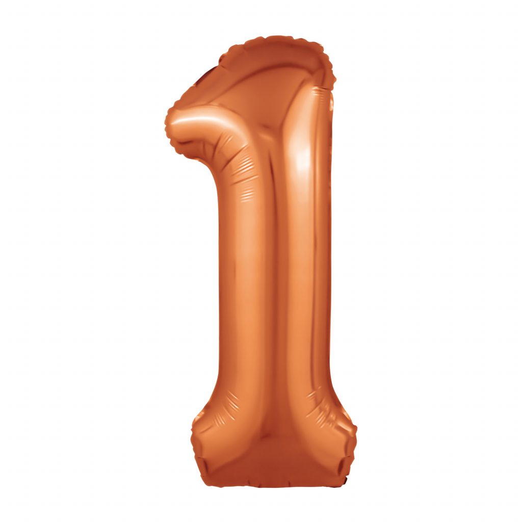 Шар надувной Цифра 1 Slim Папайя