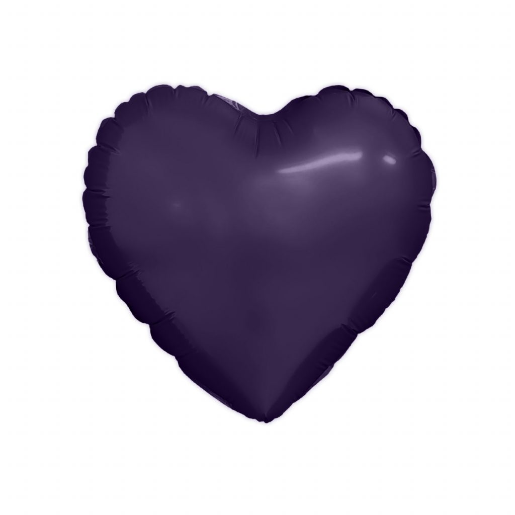 Шар надувной Мини сердце 9″ / 23 см, Темно-фиолетовый без клапана, 5 шт.