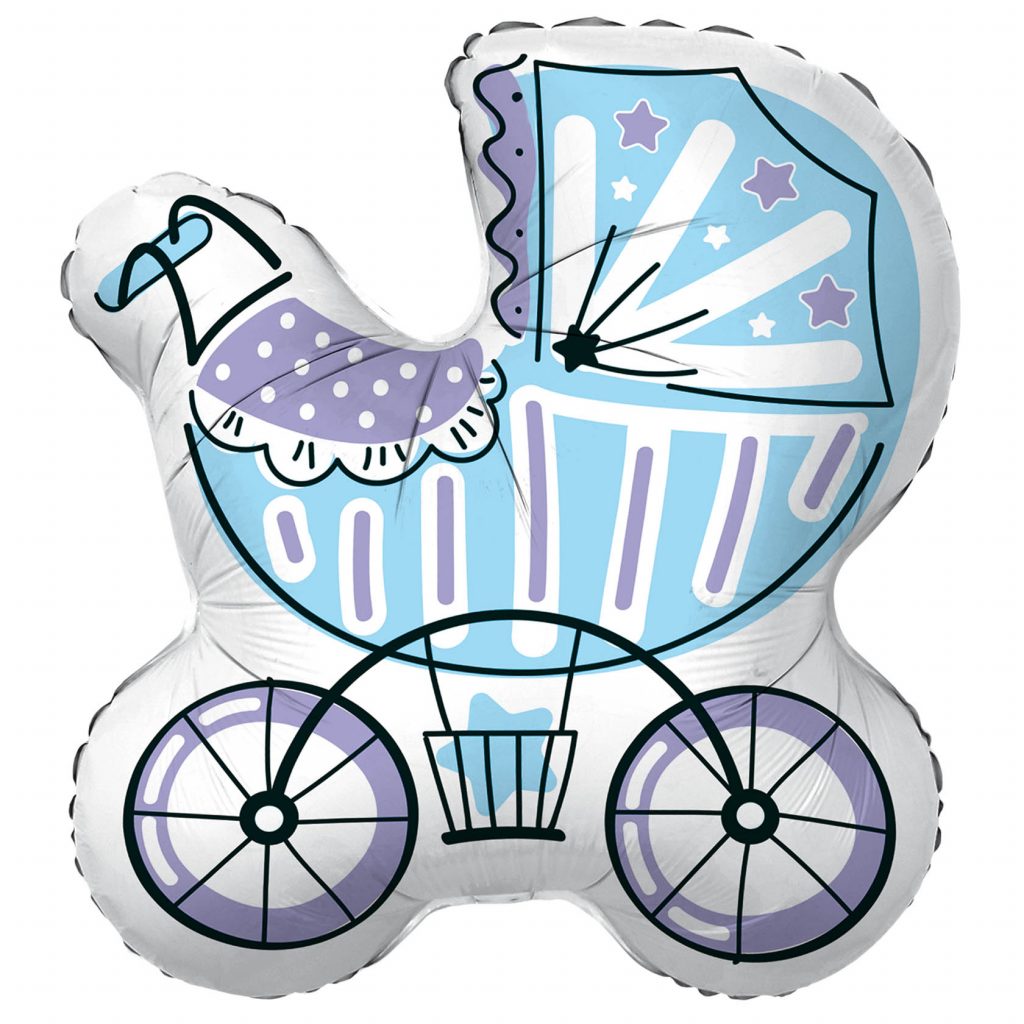 Шар Фигура Коляска для мальчика 70/74 см / инд.упаковка