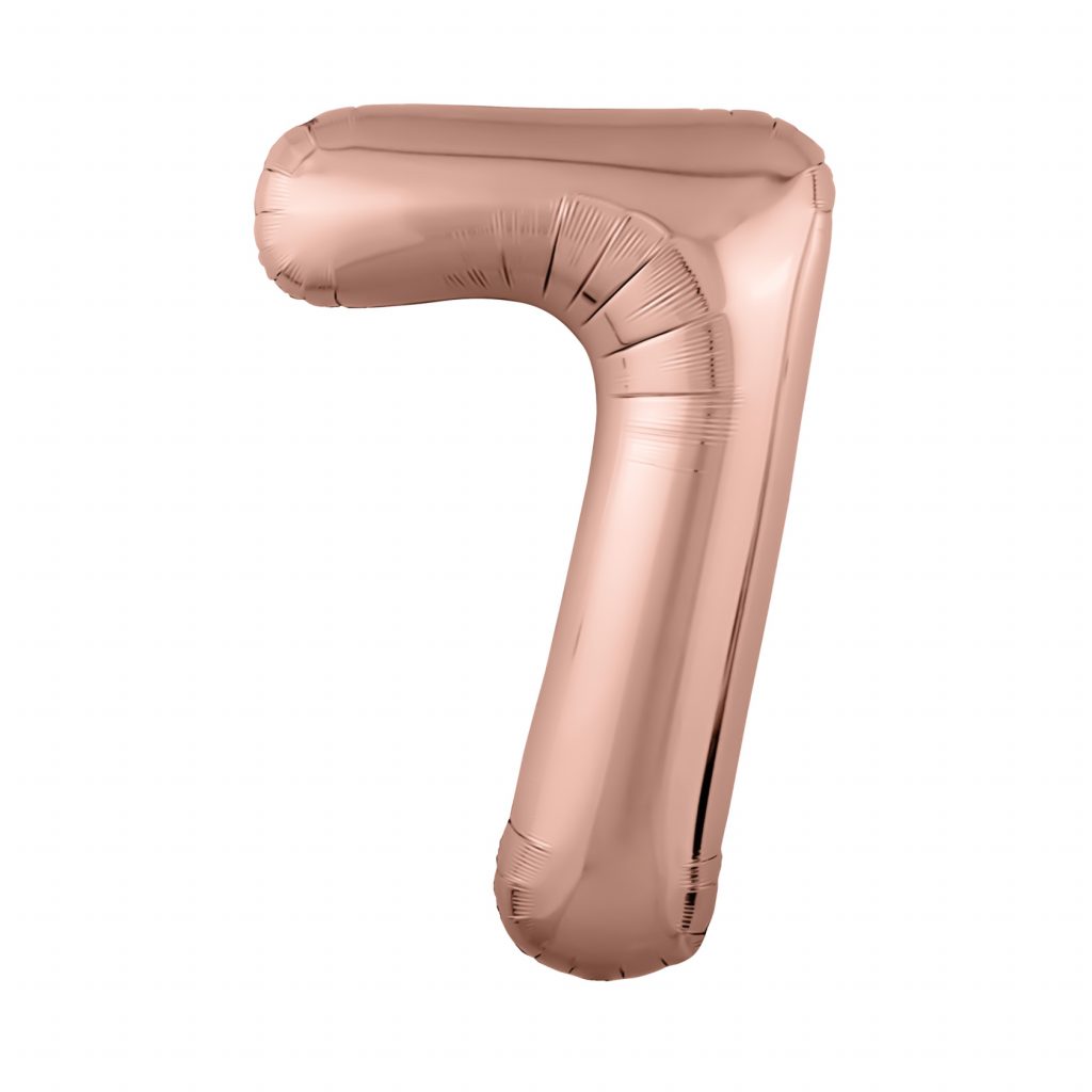 шар надувной Цифра 7 Slim Розовое золото