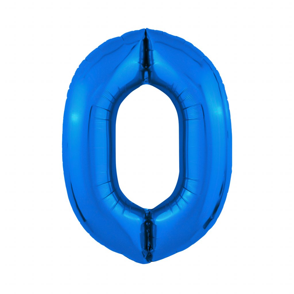 шар надувной Синий цифра 0 Slim /40′-102см
