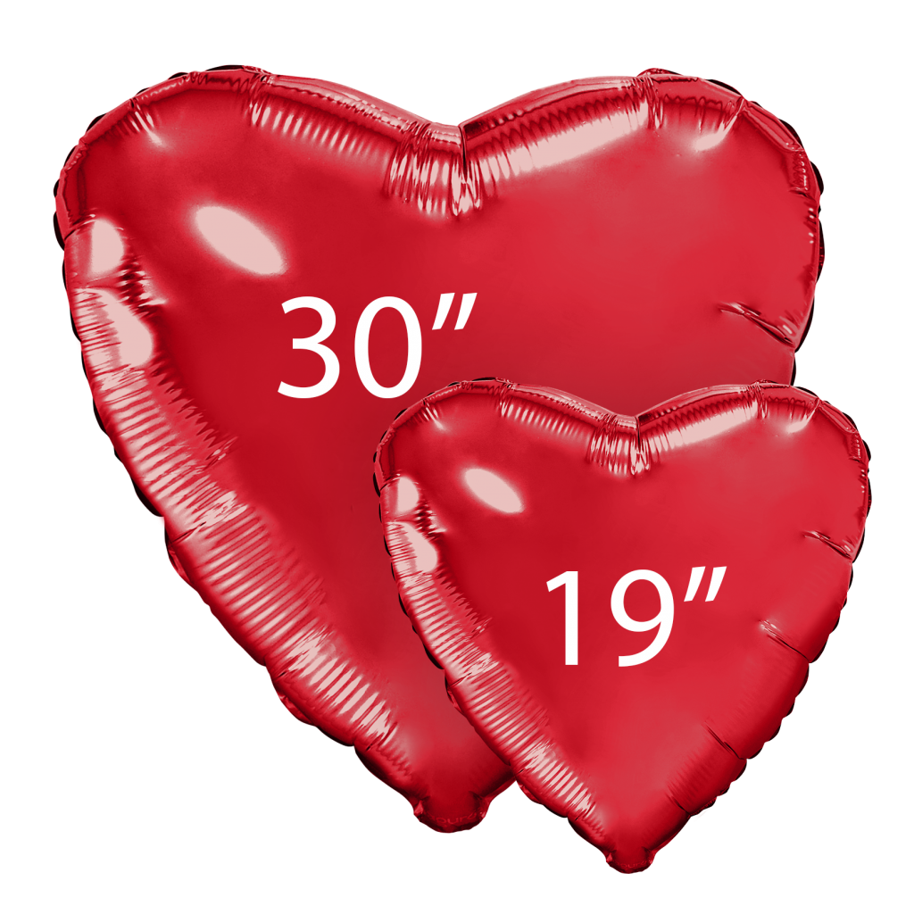 шар надувной сердце 30″/76,5 см / красный