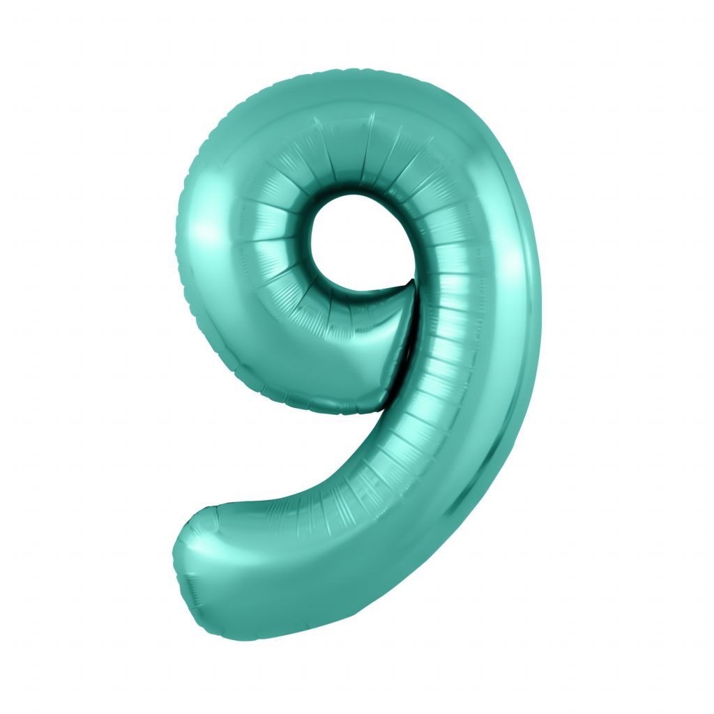 шар надувной Цифра 9 Slim Бискайский зеленый