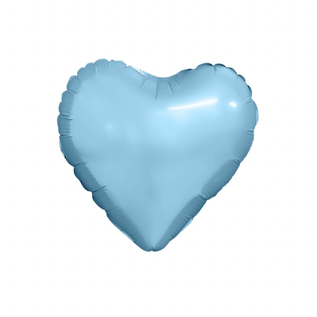 шар надувной Мини сердце 9/23 см., холодный голубой с клапаном