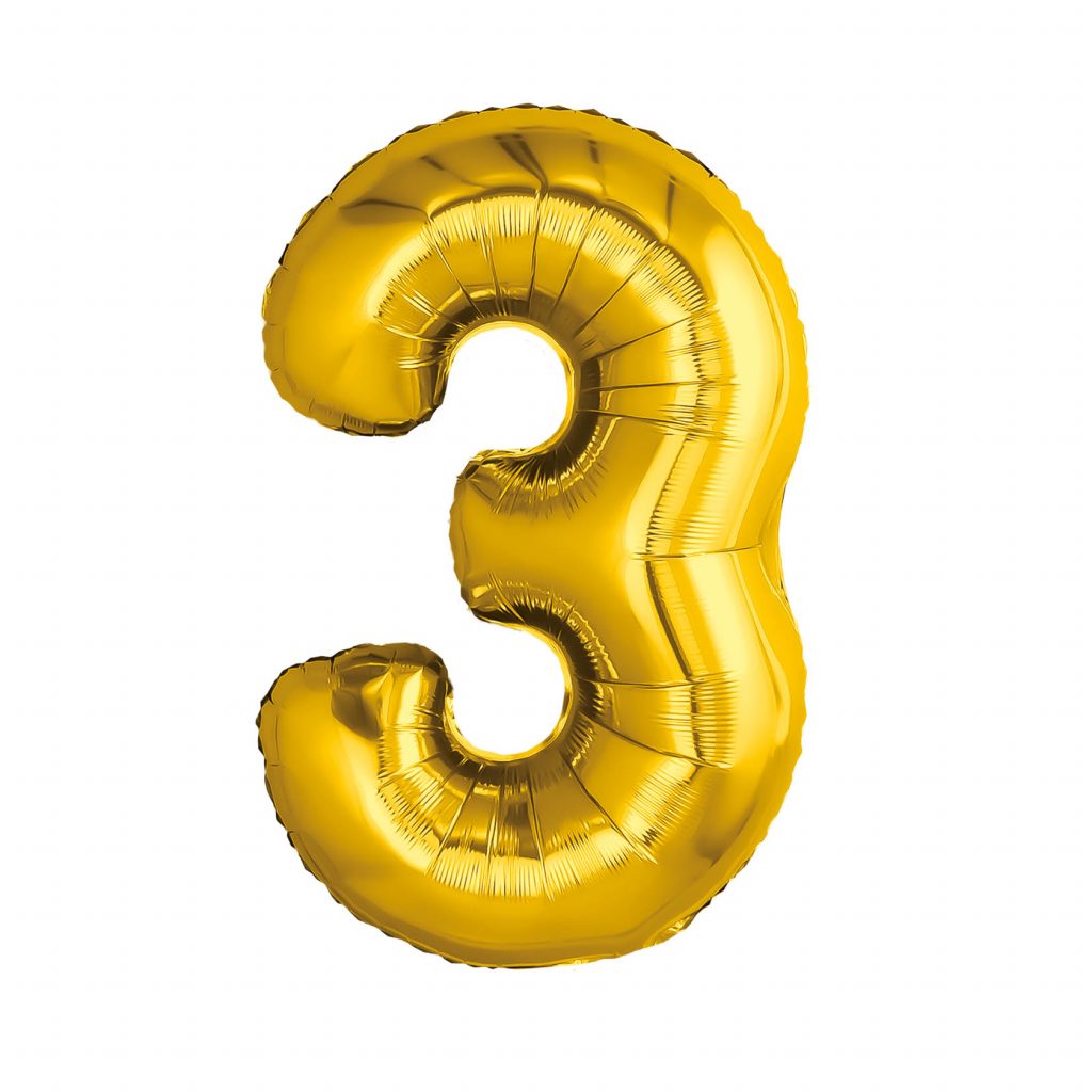 Шар Цифра 3 32′ / инд.упаковка