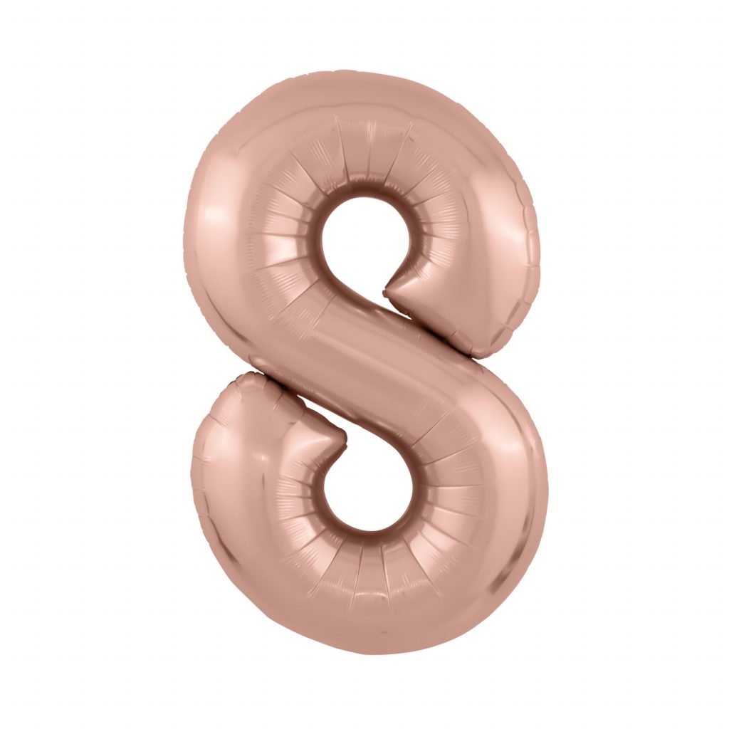 шар надувной Цифра 8 Slim Розовое золото