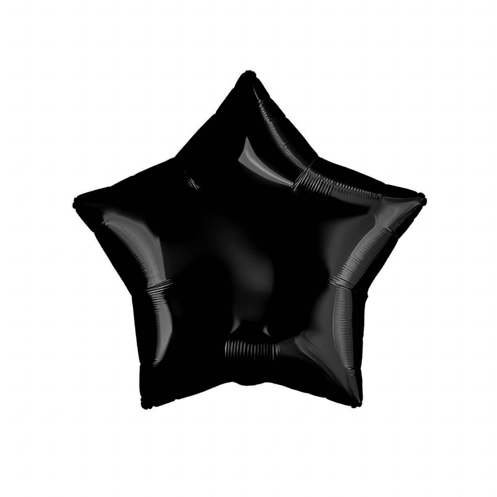 Шар надувной б / кл звезда 9″ / 23 см, Черный