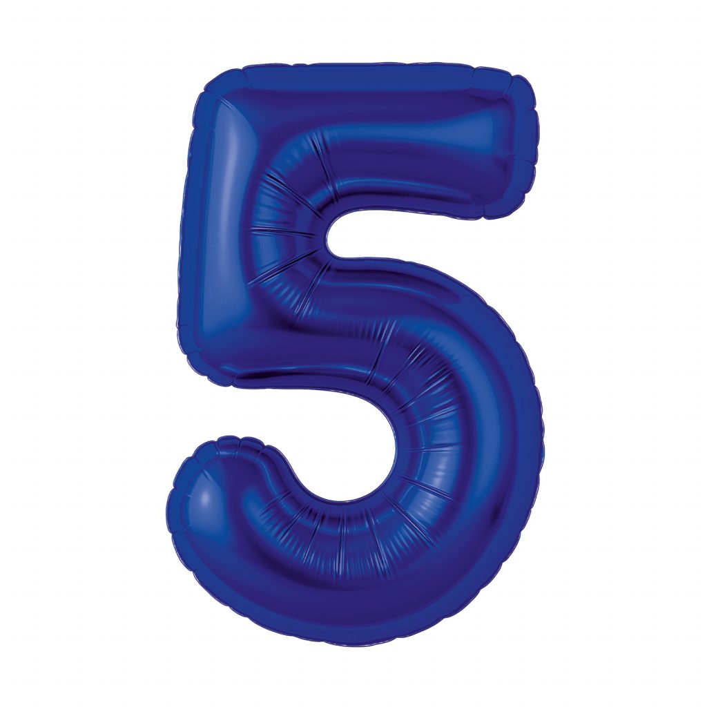 Шар надувной Цифра 5 Slim Полуночно-синий