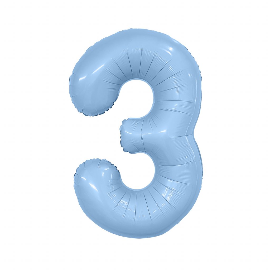 Шар надувной Цифра 3 Slim Небесный