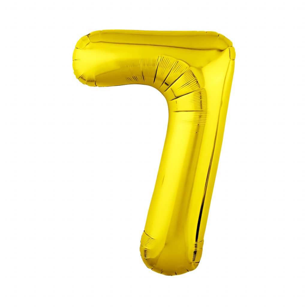 шар надувной Цифра 7 Slim золото