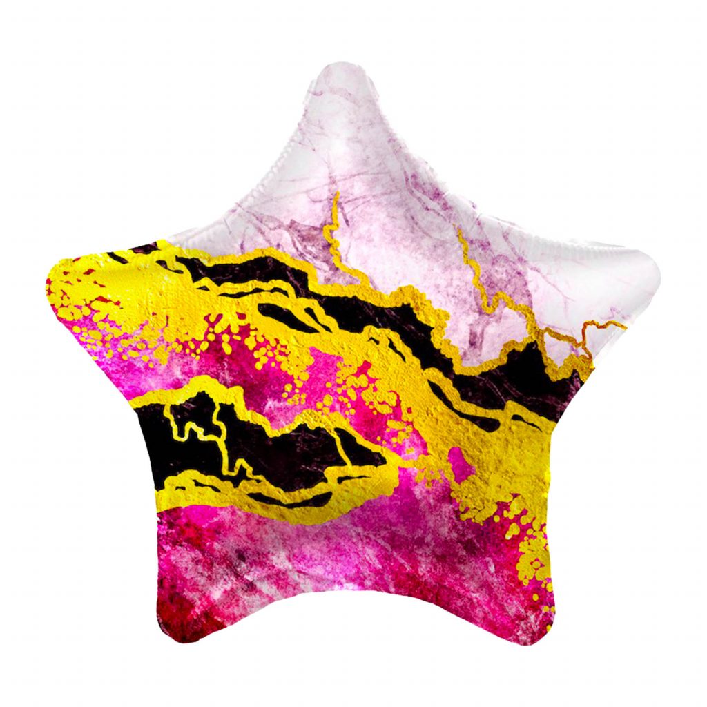 Шар Звезда 19′ / Розовый Мрамор