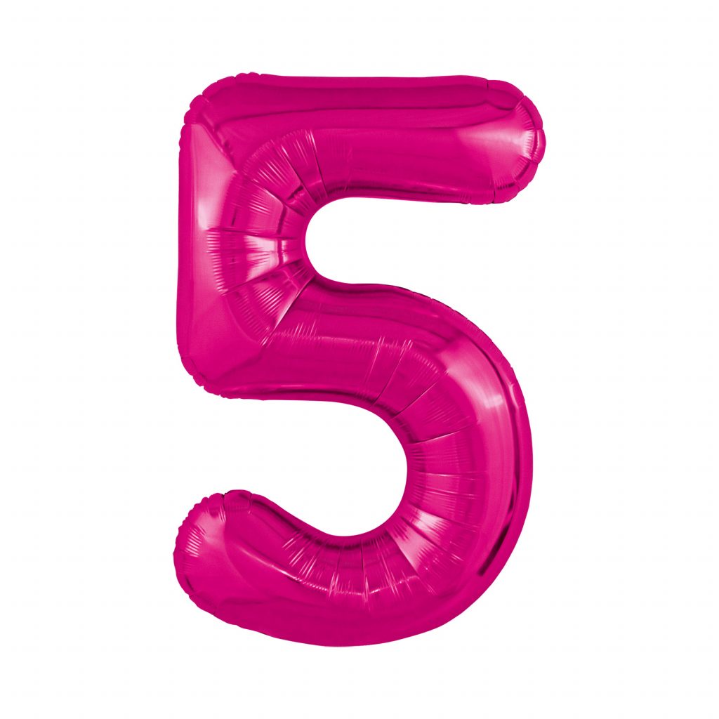шар надувной Цифра 5 Slim Фуксия