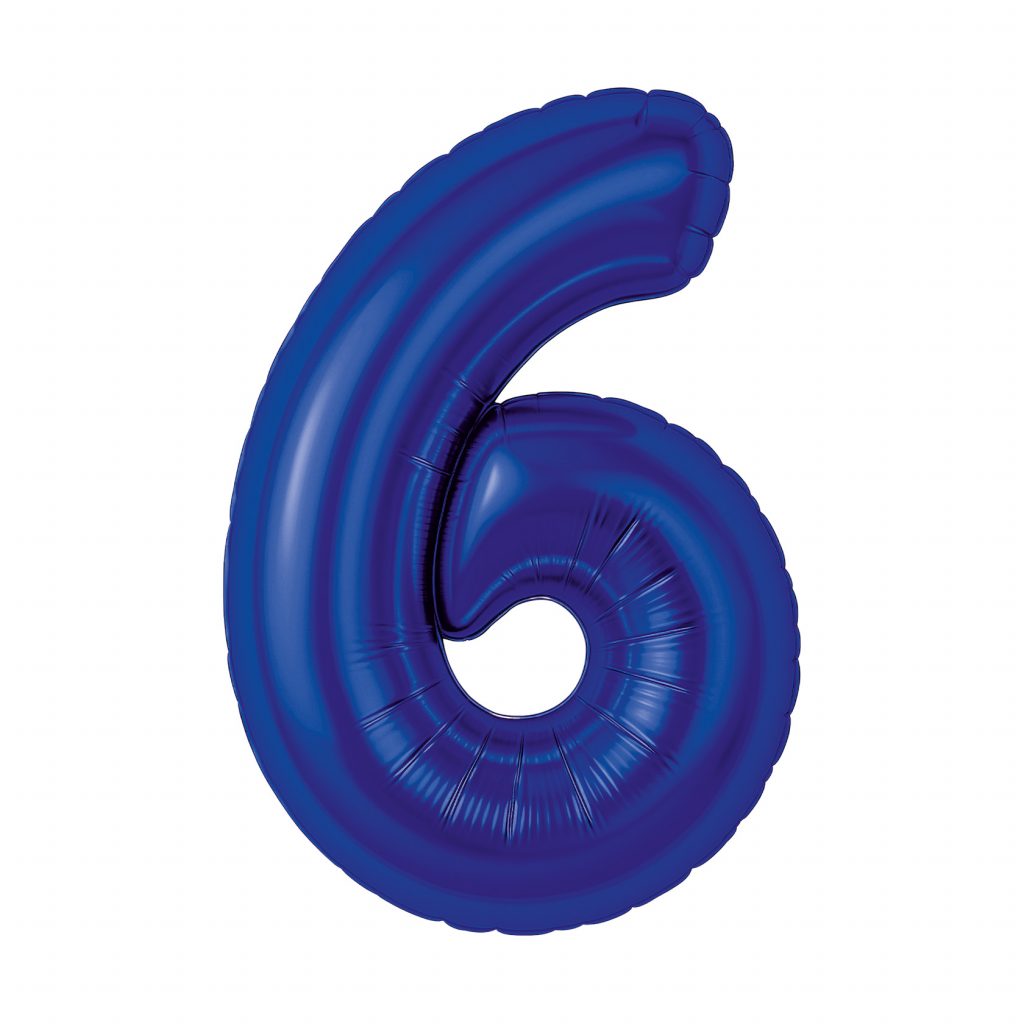 Шар надувной Цифра 6 Slim Полуночно-синий