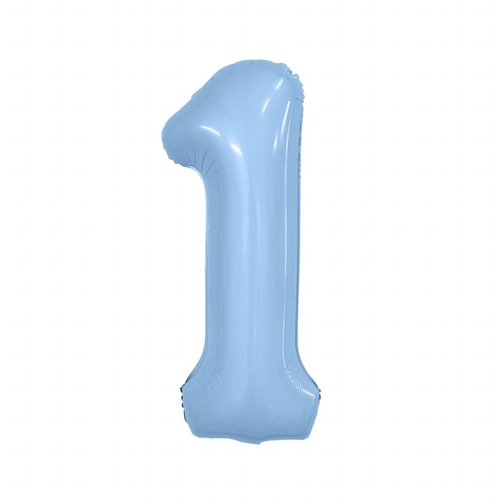 Шар надувной Цифра 1 Slim Небесный