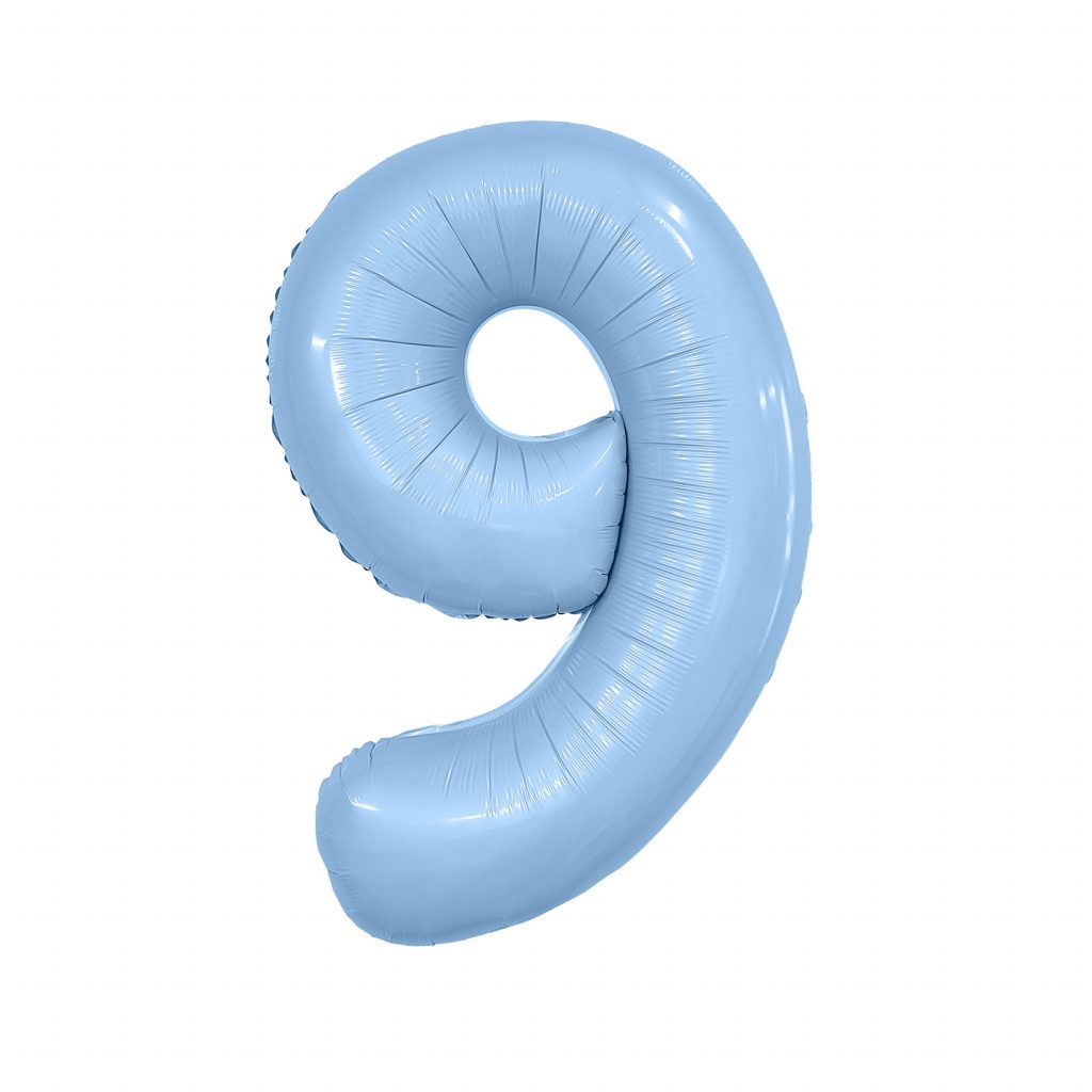 Шар надувной Цифра 9 Slim Небесный