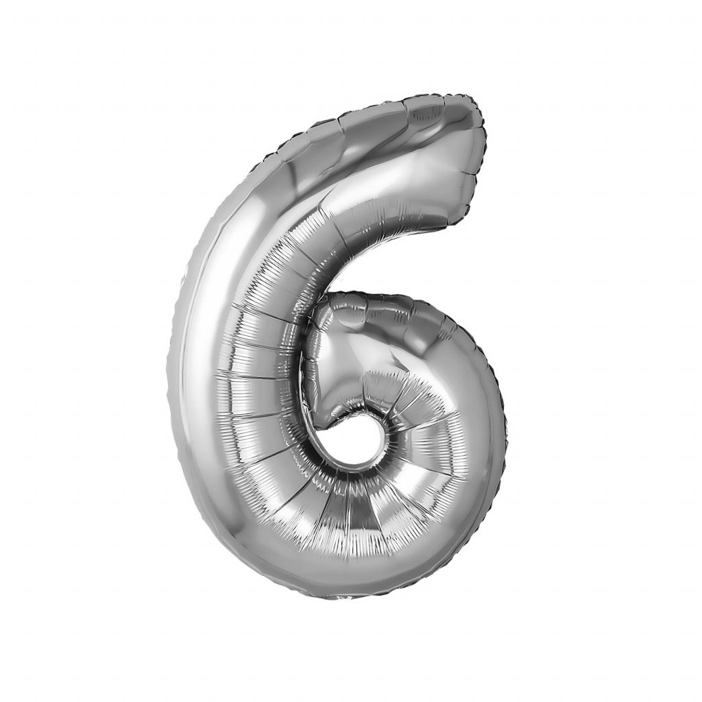 Шар Цифра 6 32′ / инд.упаковка