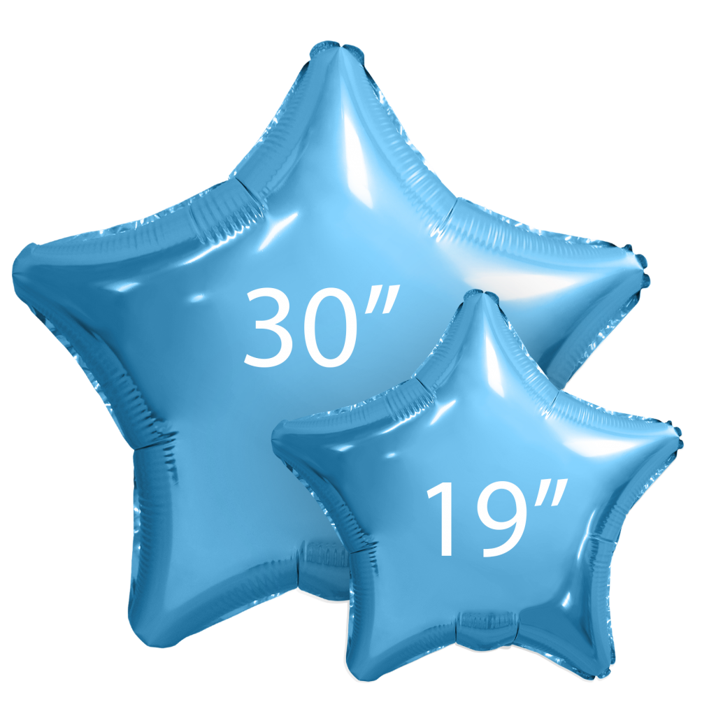 Шар Звезда 30′ / 76,5 см / Холодный Голубой