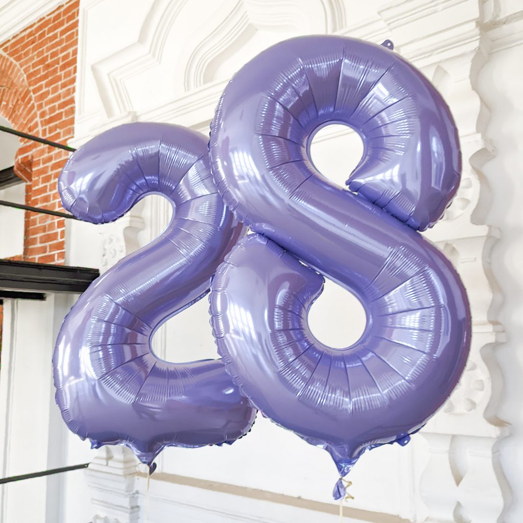 шар надувной Цифра 2 Slim Пастельный фиолетовый