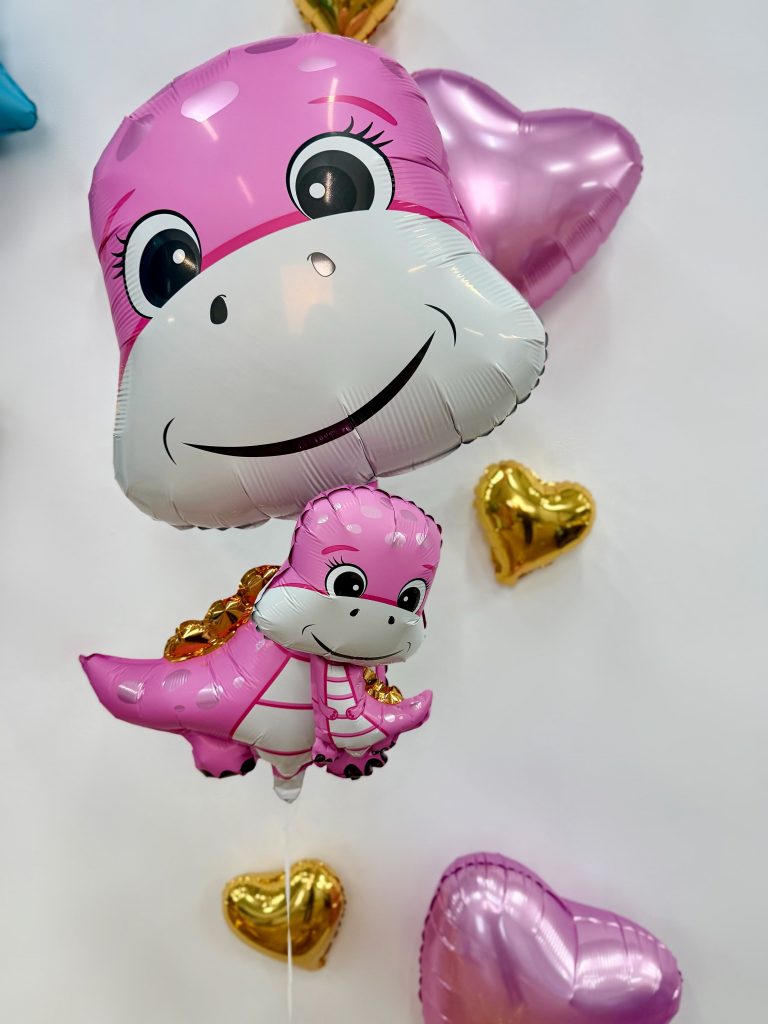 Шар Фигура Динозаврик девочка 58/97 см / инд.упаковка