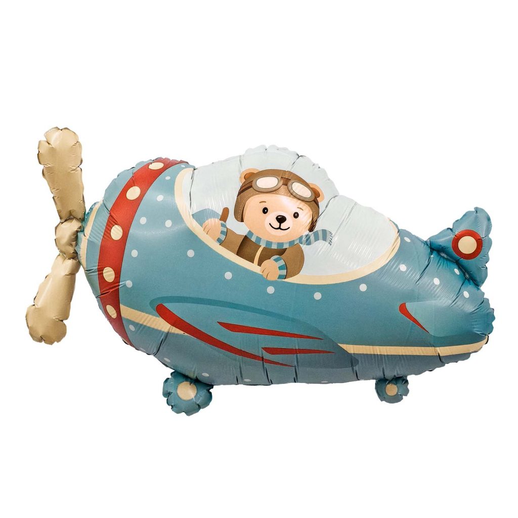Шар Фигура Самолет с медведем 87/59 см / инд.упаковка